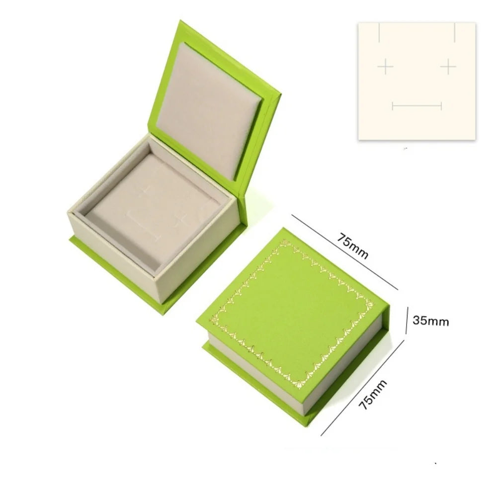 boîtes bijoux vert clair rose pâle boîtes rangement classique bordure dorée colliers boucles d'oreilles