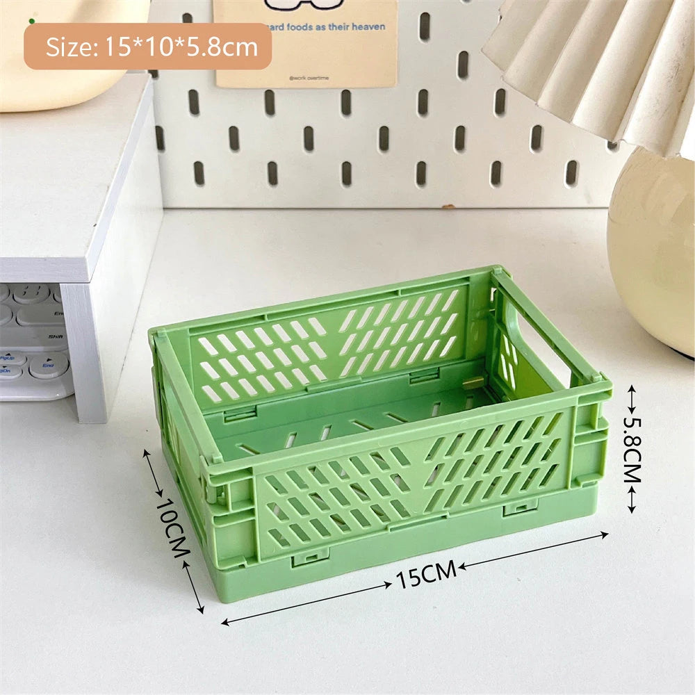 caisse rangement pliante plastique moderne orange jaune gris vert rose violet grille ventilation clips