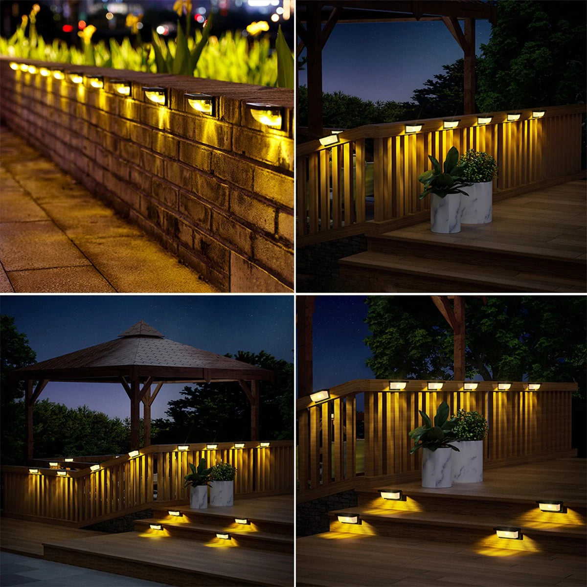 lumières solaires extérieures modernes jaune blanc vert escalier terrasse