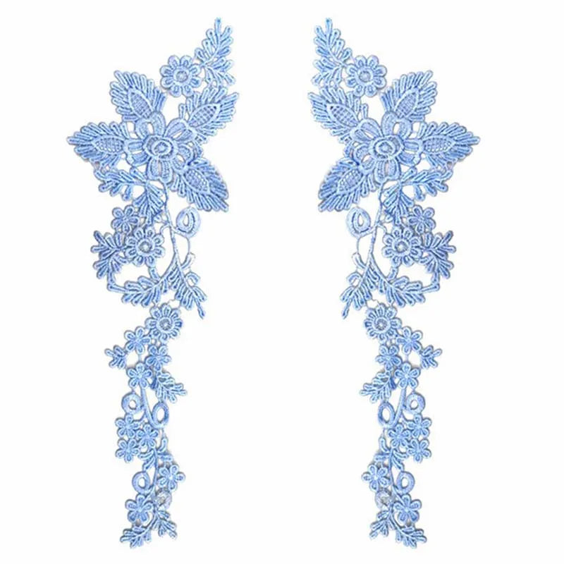 appliques decoratives brodees or rouge vert bleuclair floral polyester mariage