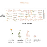 sticker mural oies fleurs enfants decoration aquarelle pastel lit bébé table chevet commode