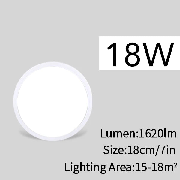 plafonnier led moderne blanc mat économique 18w 18cm sans scintillementflux lumineux