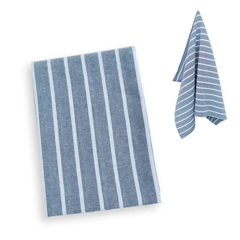 serviettes table coton bleu marine blanc rayures carreaux classique rustique