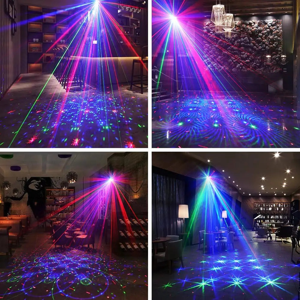 projecteur laser led leds 72 motifs rouge vert décoration moderne compact