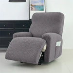 housse canapé inclinable gris jacquard moderne extensible poches fauteuil salon maison