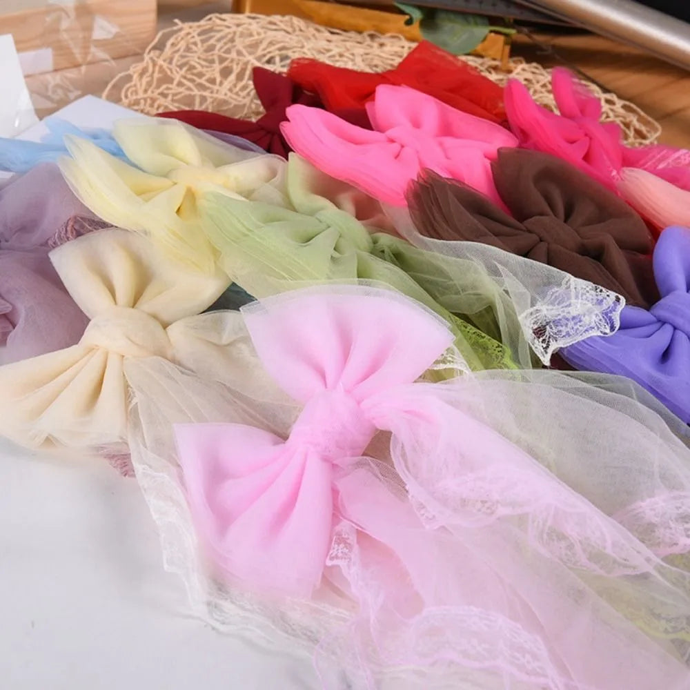 attaches rideau tulle dentelle bow décoratif romantique shabby chic blanc rose vif rouge vert