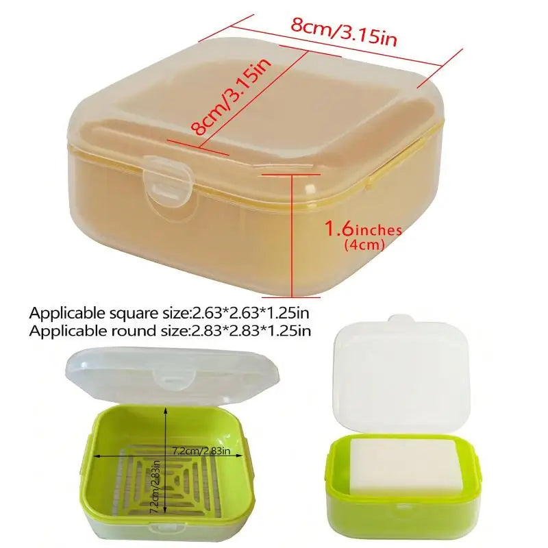 boîte savon moderne grillagée drainage vert jaune rose blanche voyage camping