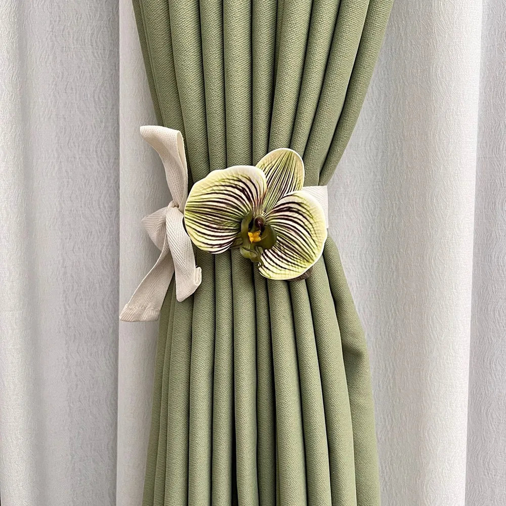 accessoires rideau fleurs artificielles couleurs multiples tissu coton plissé floral romantique fixations corde