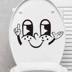 sticker autocollant visage souriant dessin animé noir salle bains décoration murale étanche pvc