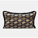 taies d'oreiller géométriques polyester beige marron classique respectueux environnement opaques maison
