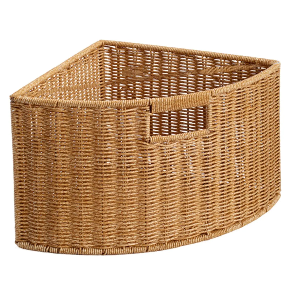 panier rangement tressé marron clair rustique poignées intégrées grande capacité organisation maison livres magazines