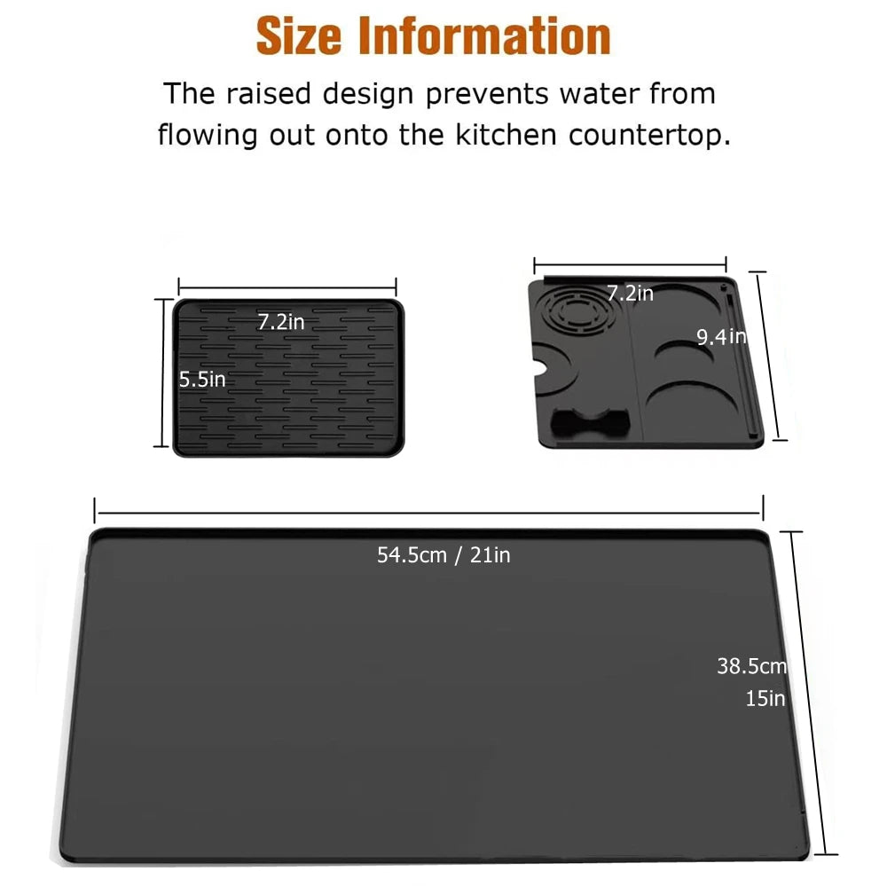 tapis protection machine silicone noir moderne antidérapant respectueux environnement 54.5x38.5cm