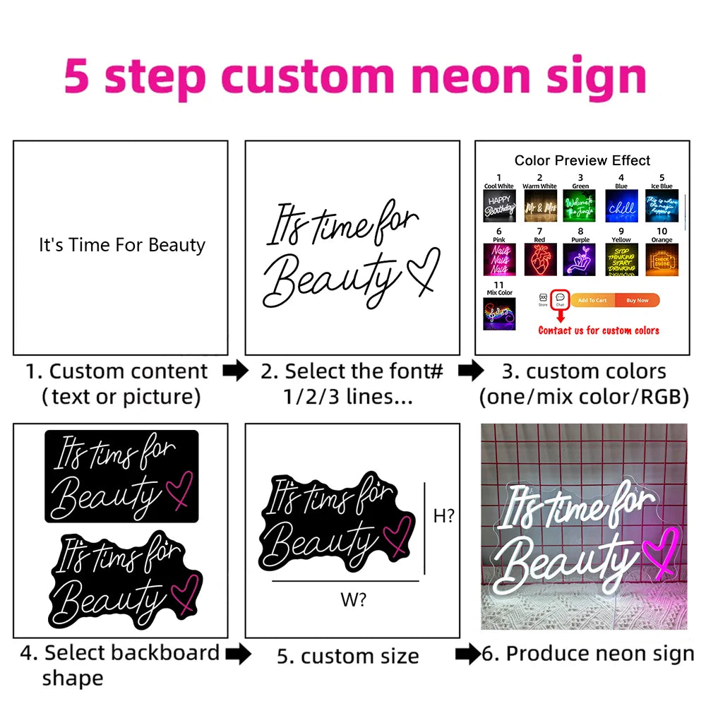 Décoration intérieure avec enseigne néon LED pour magasin