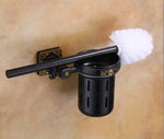 porte brosse wc bronze ornements floraux brosse aluminium pot rangement classique plaque noir