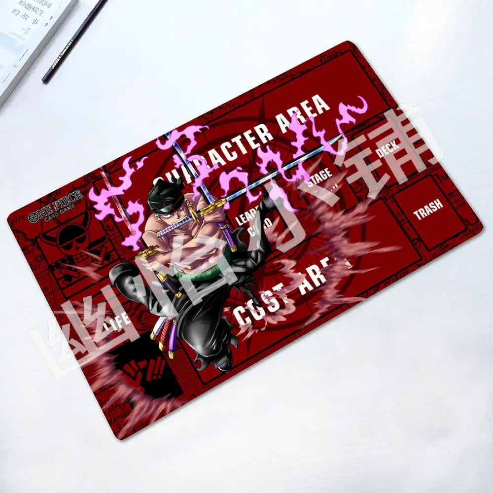 tapis souris anime personnages combats dialogues rouge noir violet marron illustrations opaques