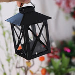 lanterne décorative rustique vintage fer suspension bougie récipient transparent noir blanc structure
