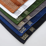 serviettes bain 100% coton brodées motif géométrique noir marron vert gris classiques