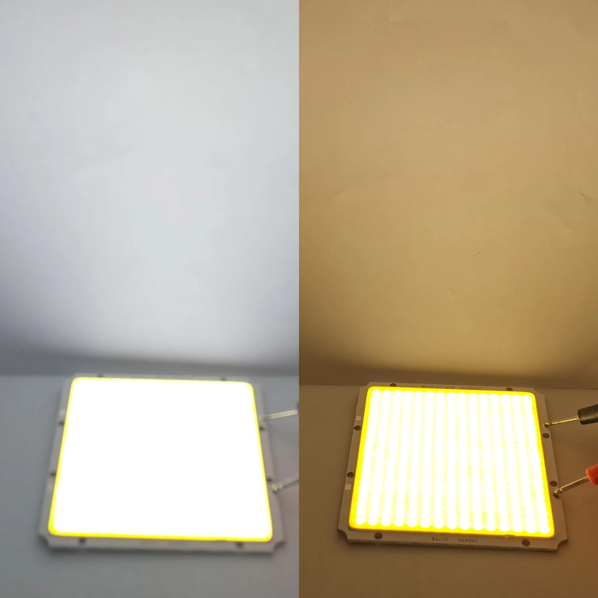 Panneau LED 100x95mm blanc gris métallique moderne 12V 50W aluminium silicone