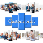 toile mur moderne impressions famille photos couleur variée cadre bois optionnel