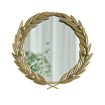 miroir mural doré feuilles stylisées classique rustique chambre salon decoration