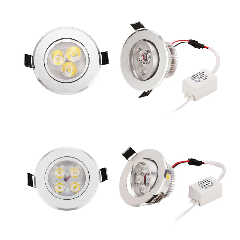 Spot LED argenté intensité variable 3W 4W 7W transformateur modernes clips