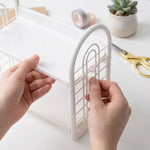 étagère deux niveaux blanc moderne rangement salle bain cosmétiques polyester réutilisable grande capacité