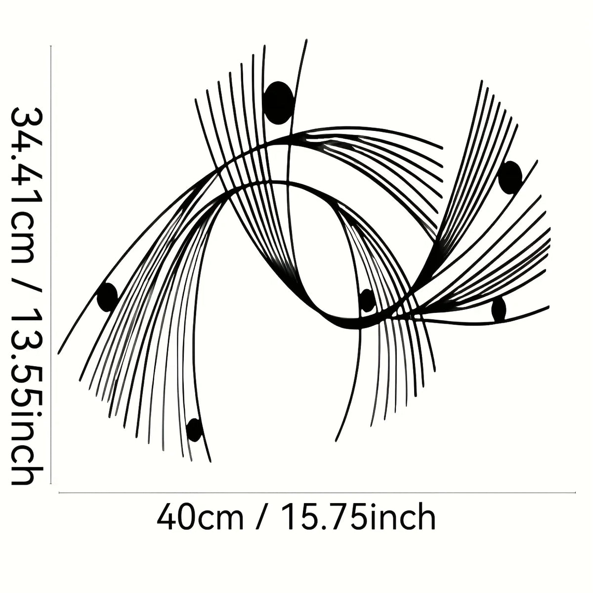 décoration murale abstraite métal noir blanc lignes courbes formes géométriques moderne minimalisteintérieurextérieur
