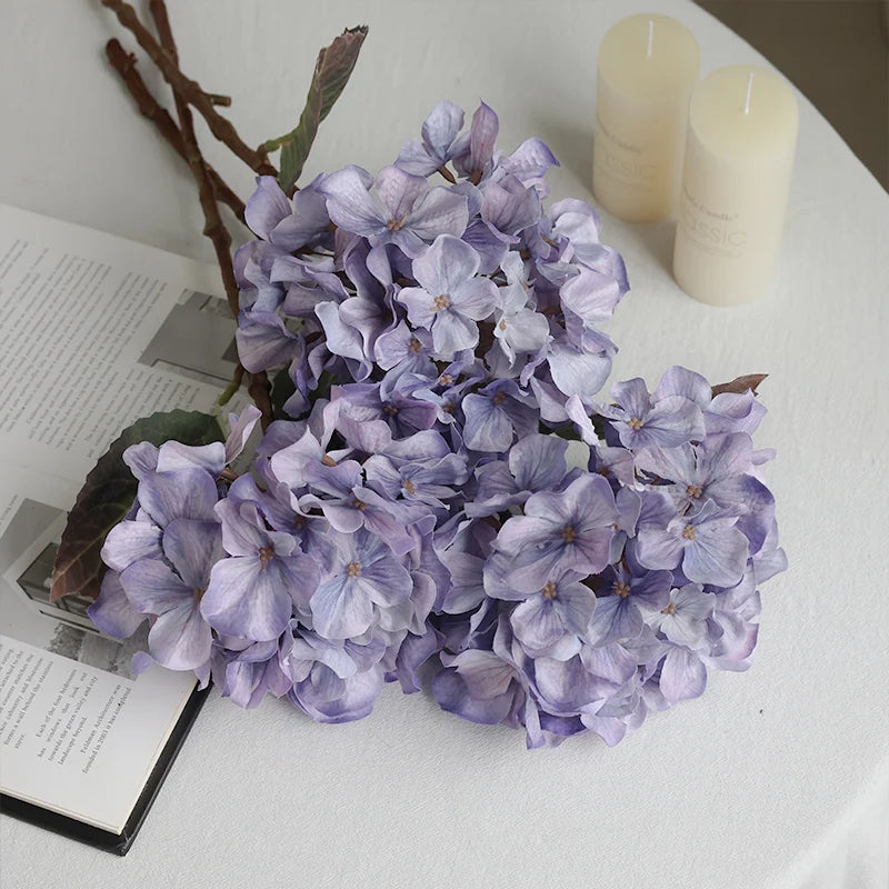 bouquet artificiel hortensia violet rose décoration intérieur naturelle anniversaire baby shower festive decoration