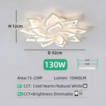 plafonnier led blanc feuilles stylisées contemporain télécommande opacité éclairage quotidien monté surface