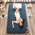 matelas tatami bleu marine gris confortable coton tissé pointillé moderne autonome épais solide antidérapant
