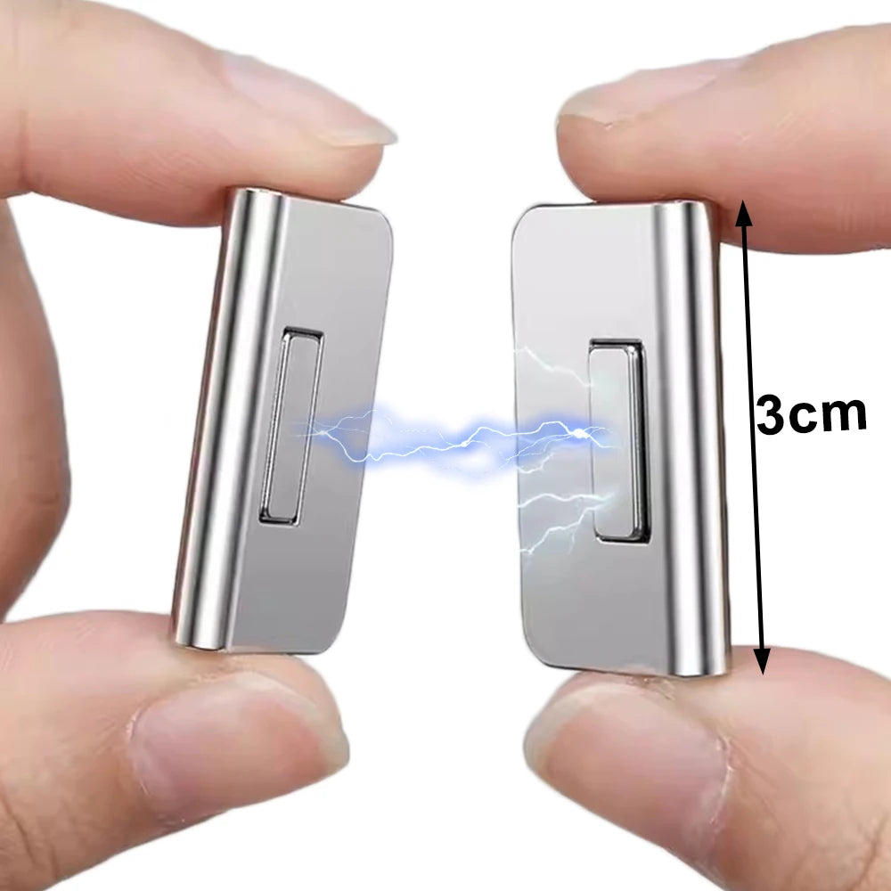 clips rideau magnétiques argentés lisses modernes adhésifs paires anti fuite lumière