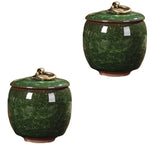 pots thé céramique texture craquelée anneau doré couvercle classique vert bleu rose marron clair