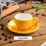 tasses céramique bleu rouge jaune moderne 75ml soucoupes réutilisables lave vaisselle sans bpa