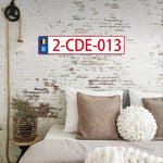 plaque rue métal rectangulaire blanc rouge bleu classique maison decoration muriale suspendue personnalisee opacite
