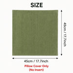 couvre lit velours côtelé vert olive simple 45cm 45cm polyester zip caché doux