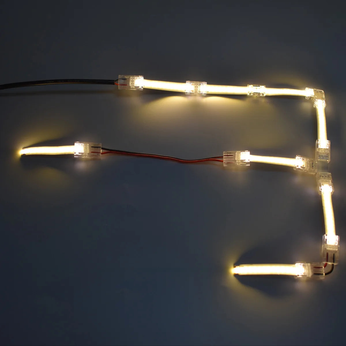 connecteurs électriques transparents clips câbles 12v 24v led bande fixations modernes fonctionnels
