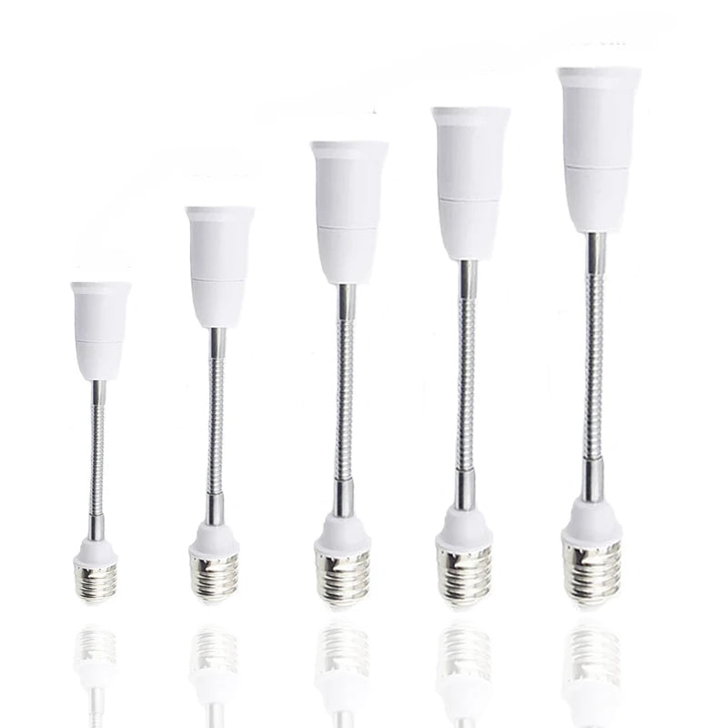adaptateur ampoule E27 blanc flexible moderne 65mm 95mm 120mm adhésif métal certifié