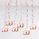 décoration anniversaire guirlande spirale rose doré moderne fête 21 30 40 50 années
