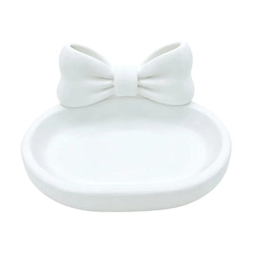 plateau bijoux rose blanc papillons relief moderne rangement oreilles bracelets anneaux porte clés elastic