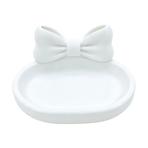 plateau bijoux rose blanc papillons relief moderne rangement oreilles bracelets anneaux porte clés elastic