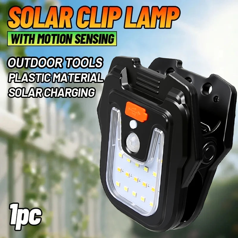 lampe solaire clip noir moderne capteur mouvement interrupteur ip65 abs