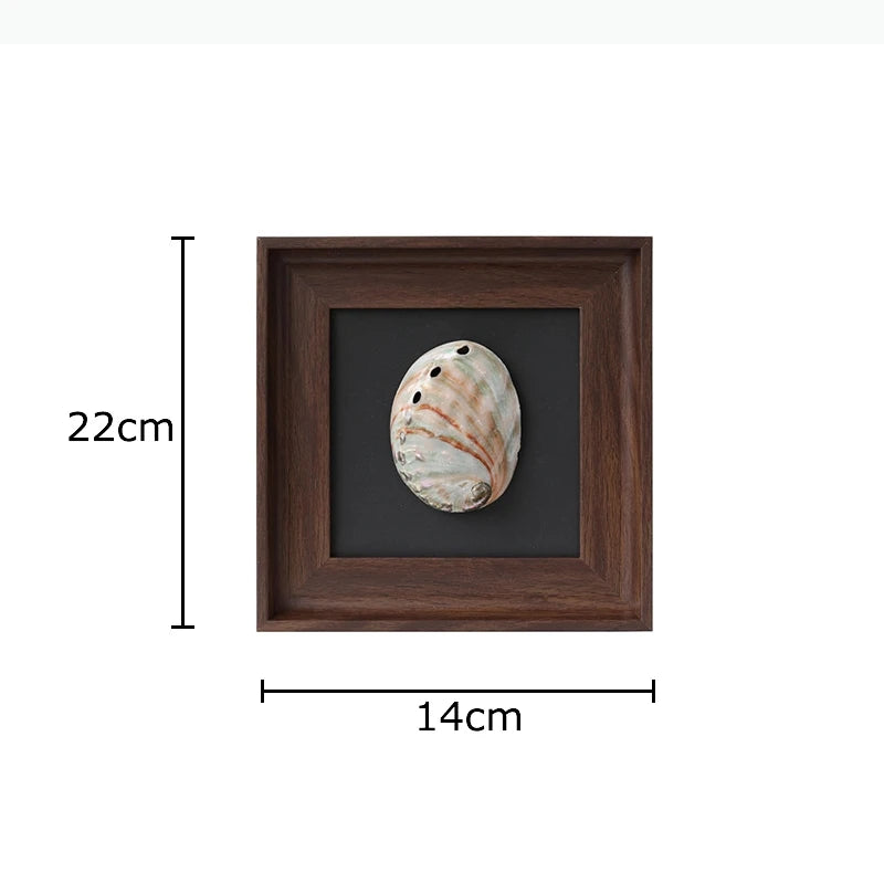 décoration murale coquilles naturelles classiques cadre brillant noir marron salon chambre affichage ornement traditionnel