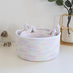 panier rangement tissu poignées cosmétiques petits objets moderne