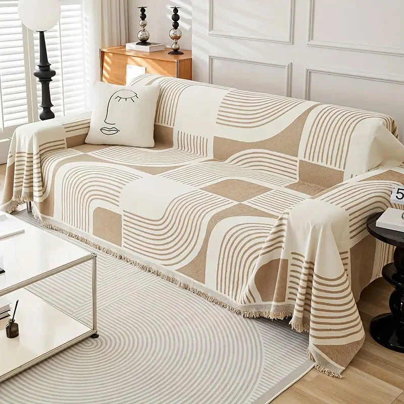 housses canapé polyestère moderne beige gris noir géométriques four seasons