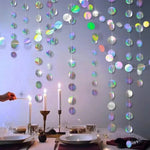 décoration murale festif multicolore holographique anniversaire mariage saint valentin disco ball franges brillantes