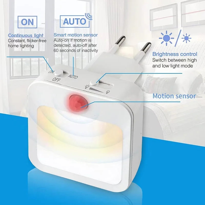 lampe nuit sans fil blanc moderne capteur mouvement adhésif interrupteur mural led chambre enfants