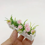 miniature clôture fleurs artificielles différentes couleurs décorative maison poupée accessoire miniature vert rose jaune