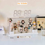 présentoir transparent figuriannes rangement moderne compartiments adhésif collection réutilisable respectueux environnement exposant divers articles