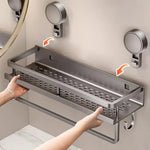 étagère salle bain argentée perforée moderne adhésive crochets multifonctionnelle 30cm 40cm 50cm