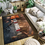 tapis resident evil multicolore antidérapant illustration post apocalyptique personnages armés